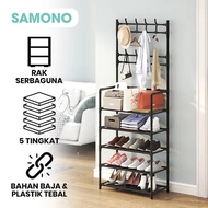 Shoe Rack Stacking Stand Hanger Clothes Hat Bag Hanging Rack Size 48 x 20 x 142 CM