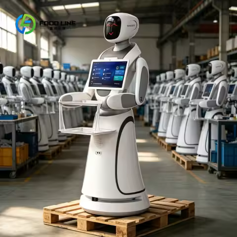 Customized Humanoid Reception Robot Touch Screen Guide & Food Delivery Robot for Hotel Restaurant Se