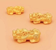 ANGELS_H🧚♀️ปี่เซียะเงินชุบทองคำ 99.9 S999 Size BIG 4.2 cm. งานนำเข้าจากฮ่องกง