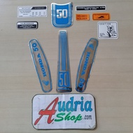 Honda C50 Pipot 1969 Motorcycle Striping Sticker biru