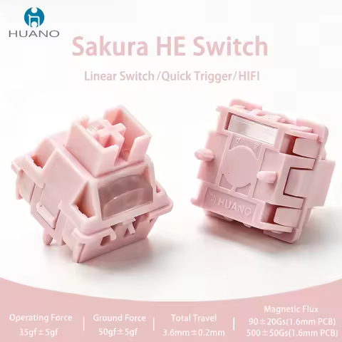 HUANO Sakura HE Magnetic Switch Hall Effect Custom 35gf HIFI Creamy Linear Switches For 75% Magnetic