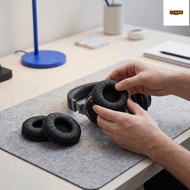 LONNGMY 2PCS Wrinkle Leather Earpads, Black Noise Isolation Universal Headphone Ear Pads, Easy to In