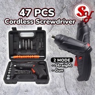 Cordless Electric 47PCS Screwdriver Drill  3.6V Rechargeable High Power Battery Drill Repair Tools S