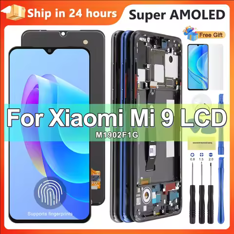 6.39'' AMOLED For Xiaomi Mi 9 LCD Display M1902F1G M1902F1A Touch Screen Digitizer Assembly Replacem