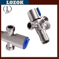 LOZOK Stop Valve Corner 3 Way Stainless Steel 304 1 In 2/s 3 Out Thread Size (1/ 2 inches) 3 way val