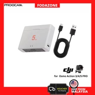 🔥READY STOCK🔥 PROOCAM DC-52 DJI Action 5 Pro DJI Osmo 360 2 Slot Dual Battery Quick Charger Hub New 