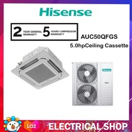 Hisense 5.0hp R32 Ceiling Cassette AUC50QFGS Air Conditioner Non - Inverter Aircond Penghawa Dingin