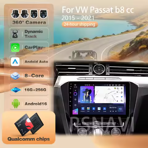 For Volkswagen Passat B8 2015 - 2020 Carplay Auto 2K Screen Car Radio Multimedia Player Autoradio Na
