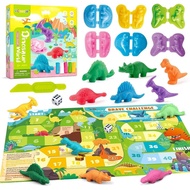 Dinosaur Dough Sets for Kids Ages 2-4, Family Board Games for 2-6 Players, 6 Dino 3D Modeling Tools,