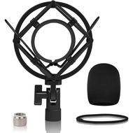 Shock Mount with Foam Windscreen - Pop Filter with Microphone Shockmount for AT2020/AT2020USB+/ AT20