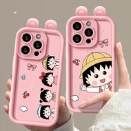 Suitable for IPhone 11 12 Pro Max X XR XS Max SE 7 Plus 8 Plus IPhone 13 Pro Max IPhone 14 15 Pro Max Phone Case Pink Colour Feeling Lovely Girl Pink Ear Accessories Saying Hello