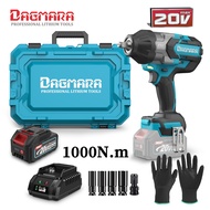 Dagmara 1000NM Electric 1/2 Inch Cordless Impact Wrench  Heavy Duty Brushless  High Power Drive Ratc