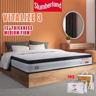 SLUMBERLAND Vitalize 3 Mattress(15 Years Slumberland Warranty)Tilam /13 Inch / Pocketed Spring / Pure Lambswool