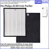 Fits Philips AC4014 Air Purifier HEPA + Activated Carbon Filter Set Replaces Part # AC4143 AC4144