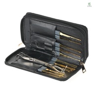 24pcs Professional Unlocking Lock Picking Tools Set Practice Lockset Kit with Leather Case for Locksmith Beginners