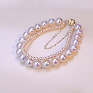 akoya freshwater imitation pearl magnetic double-layer bracelet bracelet bracelet bracelet ring roun