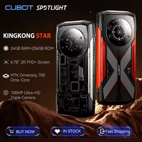 Cubot KingKong Star Rugged Smartphone 5G, 24GB(12+12GB) RAM, 256GB ROM, 6.78" 2K Screen, 100MP Camer