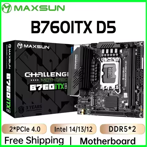 MAXSUN Game Motherboard B760ITX D5 support Intel 14 13 12th generation Core CPU DDR5 M.2 PCIEX16 4.0