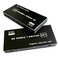 8K 60Hz HDMI2.1 5x1 HDMI Switch 3x1 4x1 Video Switcher Selector 3 4 5 in 1 Out HDR 4K 120Hz for Xbox