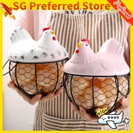 Ceramic Hen Ornament Egg Fruit Storage Basket Container Kitchen Supplies Egg Storage Basket EGG STOR
