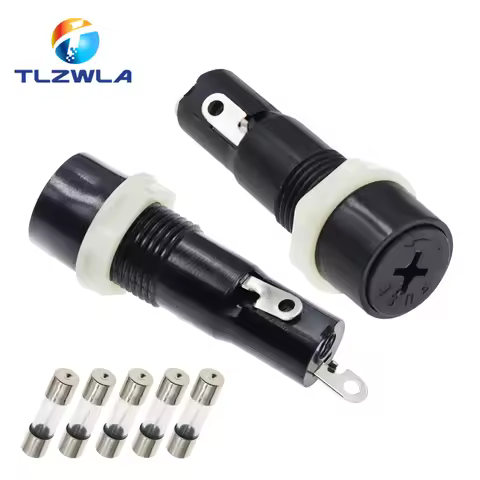 5PCS 5*20mm Glass Fuse Holders 5x20MM Black Insurance Tube Socket Fuse Holder for 5*20 insurance Pan