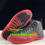 【LJR batch】Air Jordan 12 “Flu Game” bred sneaker for men shoes USsize 7.5--13