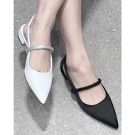 CNK women's flat shoes with pointed toe and open heel with bling straps made in Fullbox MS-7934