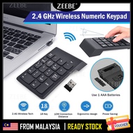 ZEEBE Wireless Numeric Keypad 18 Keys Portable Number Numpad Keyboard 2.4G Mini USB Receiver For Lap