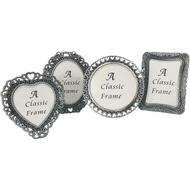 Set of 4 2x3Inch Retro Mini Metal Picture Frame, 4Pcs Vintage Small 2x3 inch Assorted Shapes Picture