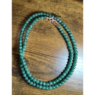 5.5 mm VIP blue jade necklace, round dark blue, clear, 65 cm long_Jade_PU 4u_health