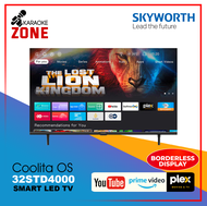 Skyworth 32STD4000 / Coolita OS / 32 Inch Smart Led TV / YouTube, Prime Video, Plex / Borderless Dis