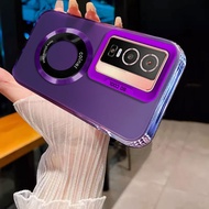 Casing VIVO Y76 5G Simple holder Phone Case for Lens Camera Protector TPU soft case phone protective