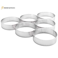 Cake Ring Molds, 6Pcs Stainless Steel Porous Tart Ring, Perforated Pie Cake Ring Mold, Cake Mousse R