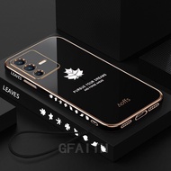 [GFAIHT]Ready Stock Phone Case Vivo V23 5G Casing V23e 5G Y15s Y15A Y33s Y21 Y21S Y12A Y20sG Y20s D Y20 Y20i X70 Pro Maple Leaf Straight Edge Electroplating with Hand Strap Soft Case