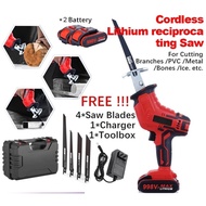 988VF Cordless Reciprocating Saw Gergaji Electric  Wood Metal Cutting 2 Battery