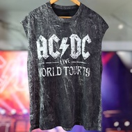 เสื้อแขนกุด ลายวง ลายวินเทจ อก44-46" ยาว28"ผ้าฟอก ผ้าคอตตอน