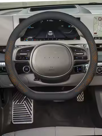 Leather Car Steering Wheel Cover For Hyundai Ioniq 5 2023 2024 2025 Non-Slip Auto Steering Wheel Hyu