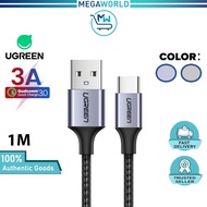 UGREEN USB A To USB Type C Cable 3A Qualcomm 3.0 QC Quick Fast Charging 480Mbps Nylon Braid Car Play