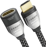 Zeskit Cinema Plus 4K 6.5ft Male to Female High Speed HDMI Extension Cable 22.28Gbps Compatible with 4K 60Hz Dolby Vision HDR ARC HDCP 2.2 Roku Fire TV Stick Xbox PS4 Pro Apple TV LG Sony Samsung