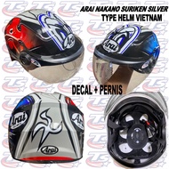 Arai motif helmet, copy Arai nakano silver motif helmet
