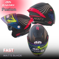 หมวกกันน็อกเต็มใบเปิดหน้า Raiden Fusion มีแว่นกันแดดในตัว นวมถอดซักได้ มีช่องใส่หูฟังบลูทูธได้