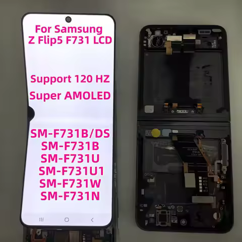 Super AMOLED For Samsung Original Z Flip5 5G SM-F731B/DS F731B F731U F731U1 F731W F731N LCD Display