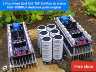 2.pcs Driver power amplifier Socl 506 TEF 2U 8set final komplit PSU 6 elco 100v 10000uF Audiovox put
