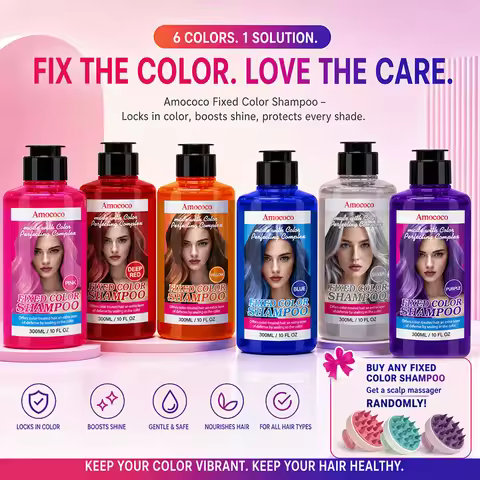 Amococo Color Depositing Shampoo 300ml for Colored Hair Hair Color Refresh Shampoo Color Care Shampo