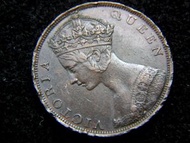 tf-1866年(大清同治六年)英屬香港政府(British Hong Kong Government)英女皇維多利亞歌德式戴冠大頭肖像(Gothic style Queen Victoria)一仙(