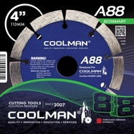 Coolman 4" Diamond Disc A88 Dry Segmented Blade
