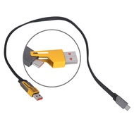 ww 65W Fast Charging Type C + USB to Type C 2-in-1 Power Supply Cable Wire Support 480Mbps Data Tran