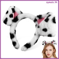 1 Makeup Headband with Dalmatian Ears Multi Color Fabric zymais