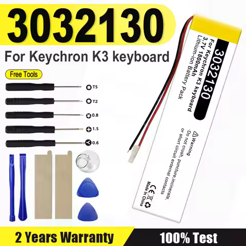 1-20 Pcs New 3032130 3.7V 1800mAh Li-Polymer Battery For Keychron K3 keyboard cells LED lights Bluet
