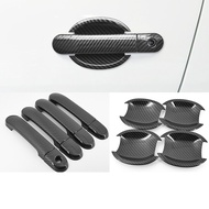 For NISSAN LATIO carbon fiber pattern car door handle bowl cover,LATIO door handle beauty trim